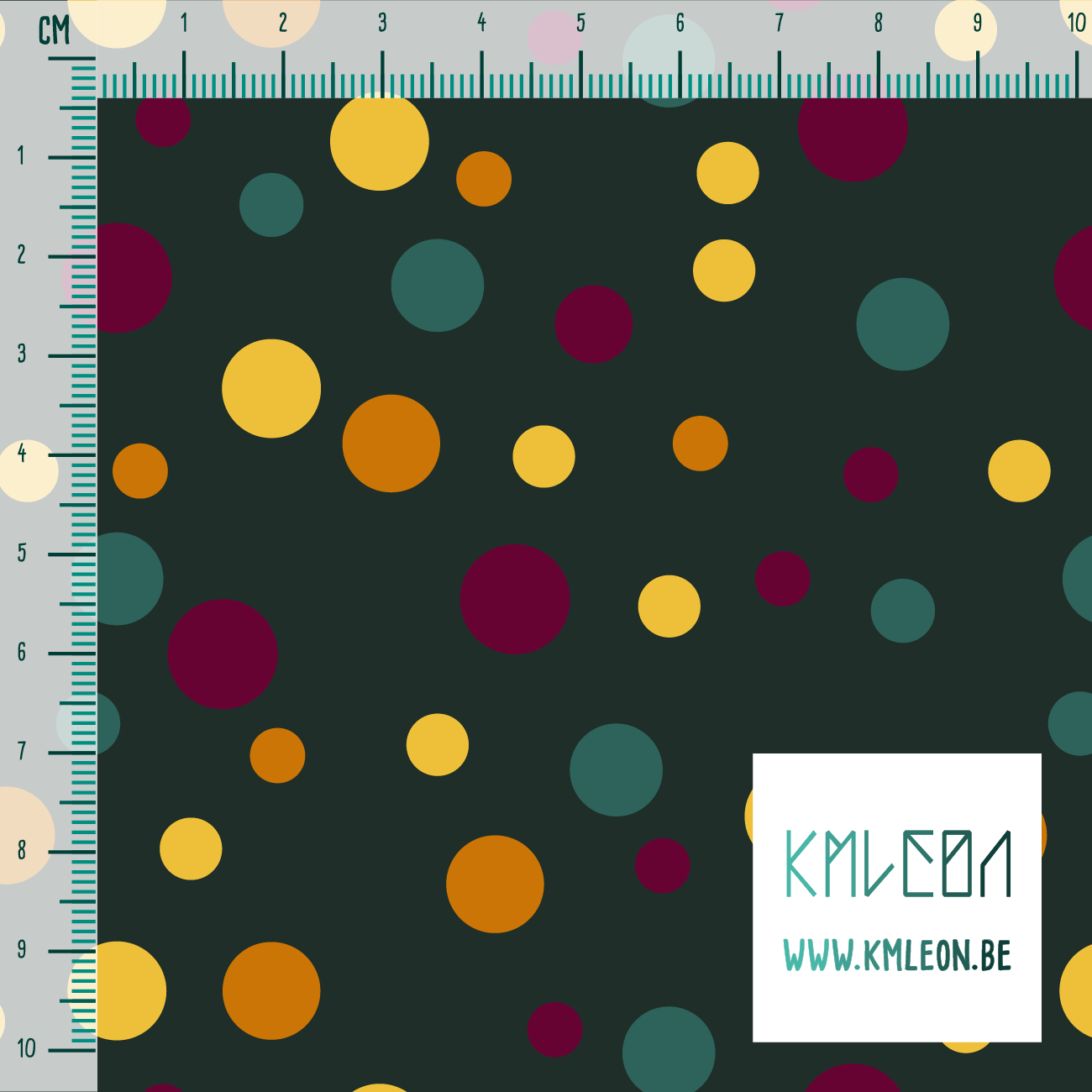 Willekeurige paarse, gele, oranje en groene stippen stof