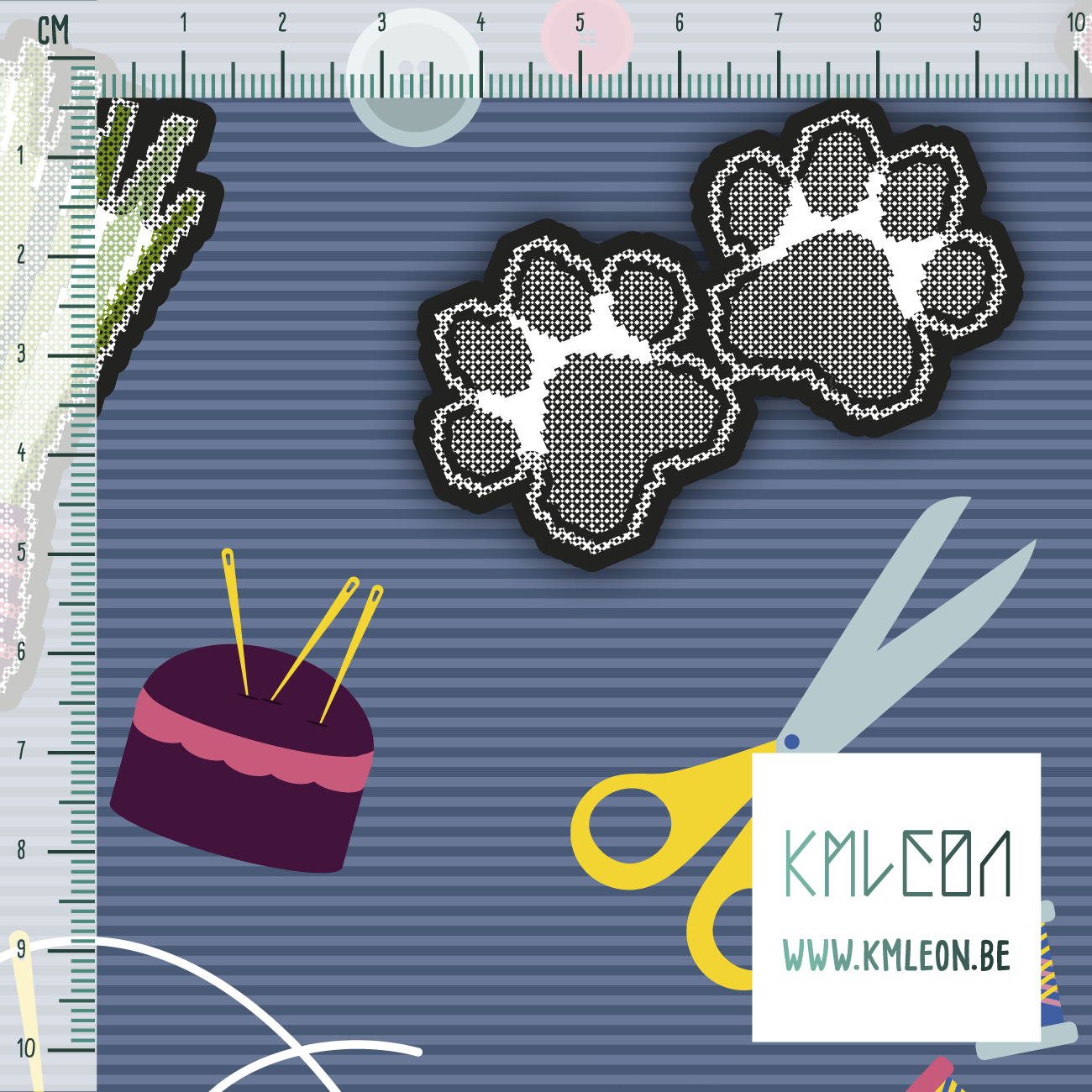 Kruissteek patches stof