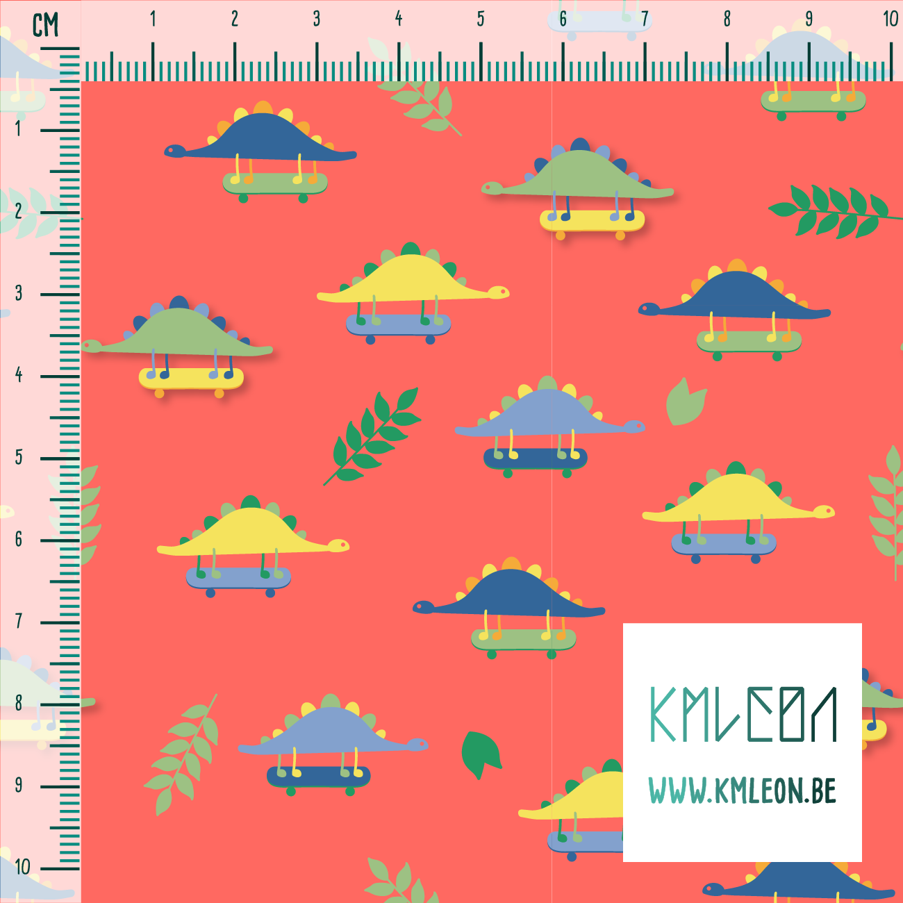 Dinosaurussen op skateboards stof