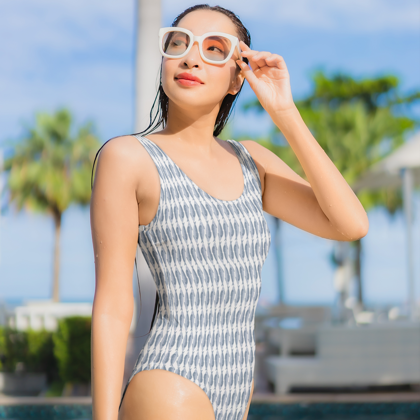 Blauwe sardienen stof