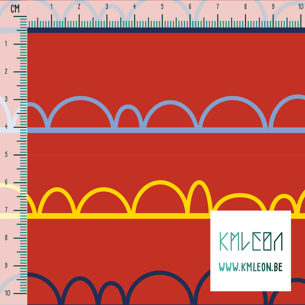Gele en blauwe onregelmatige bogen stof