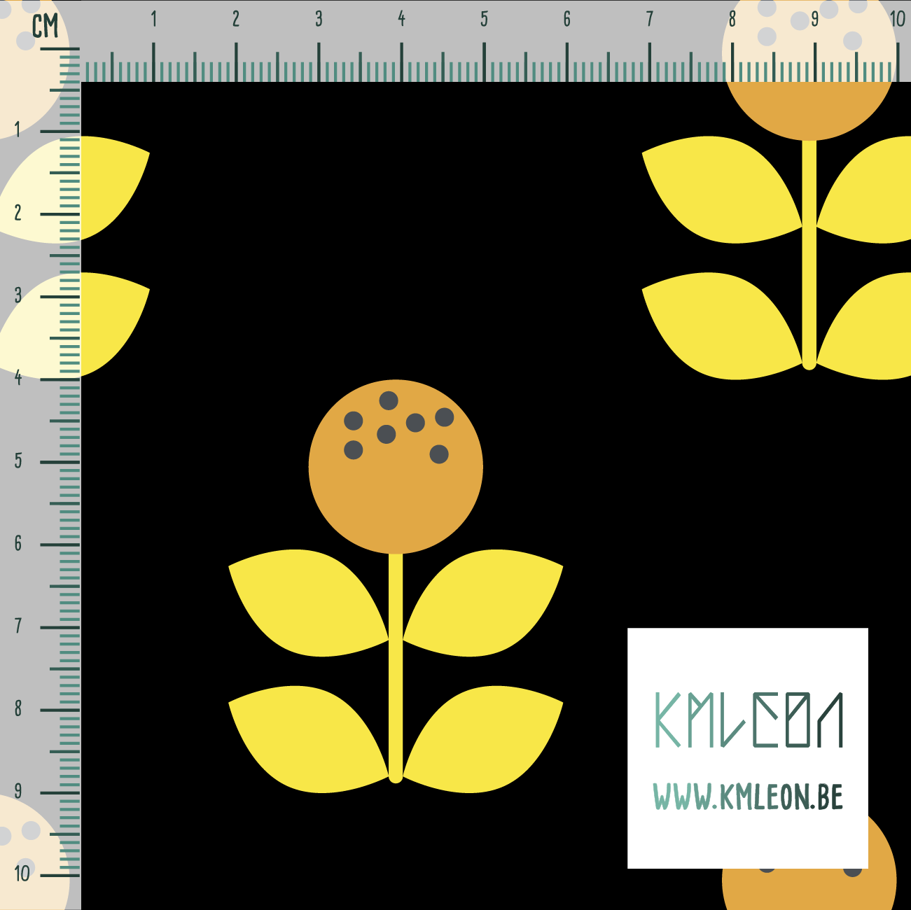 Grote oranje en gele bloemen stof