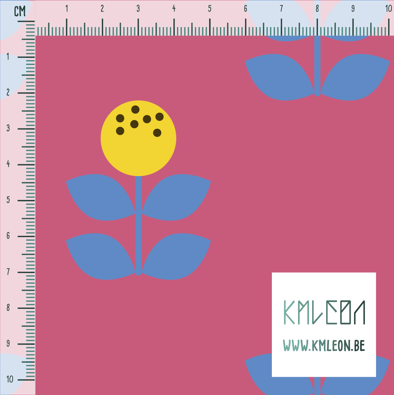 Grote roze en blauwe bloemen stof