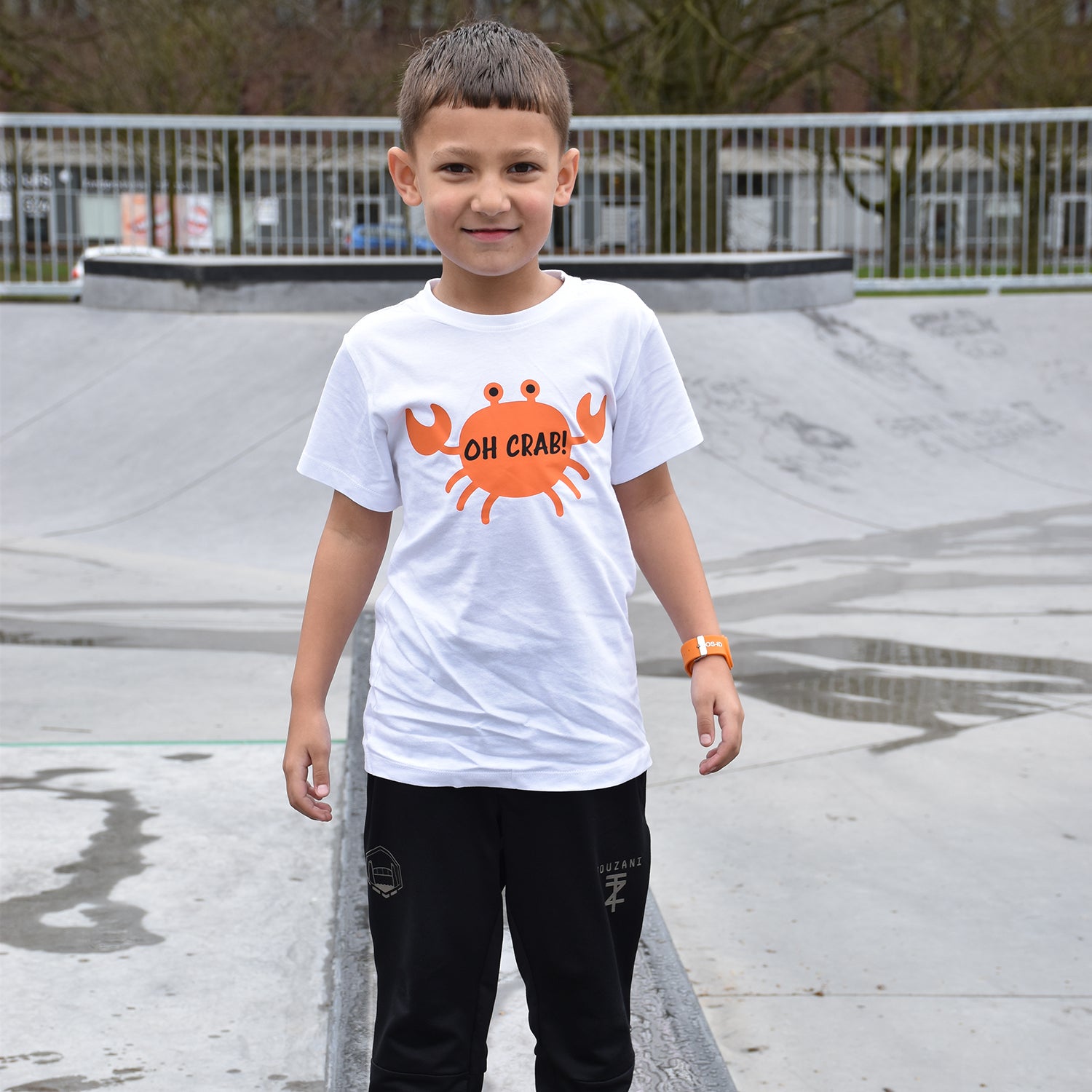 Oh crab!' kind shirt met korte mouwen