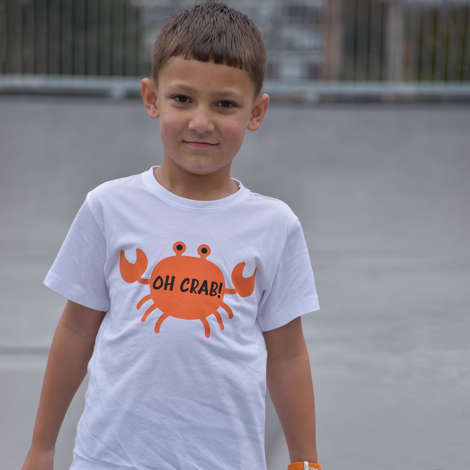 Oh crab!' kind shirt met korte mouwen