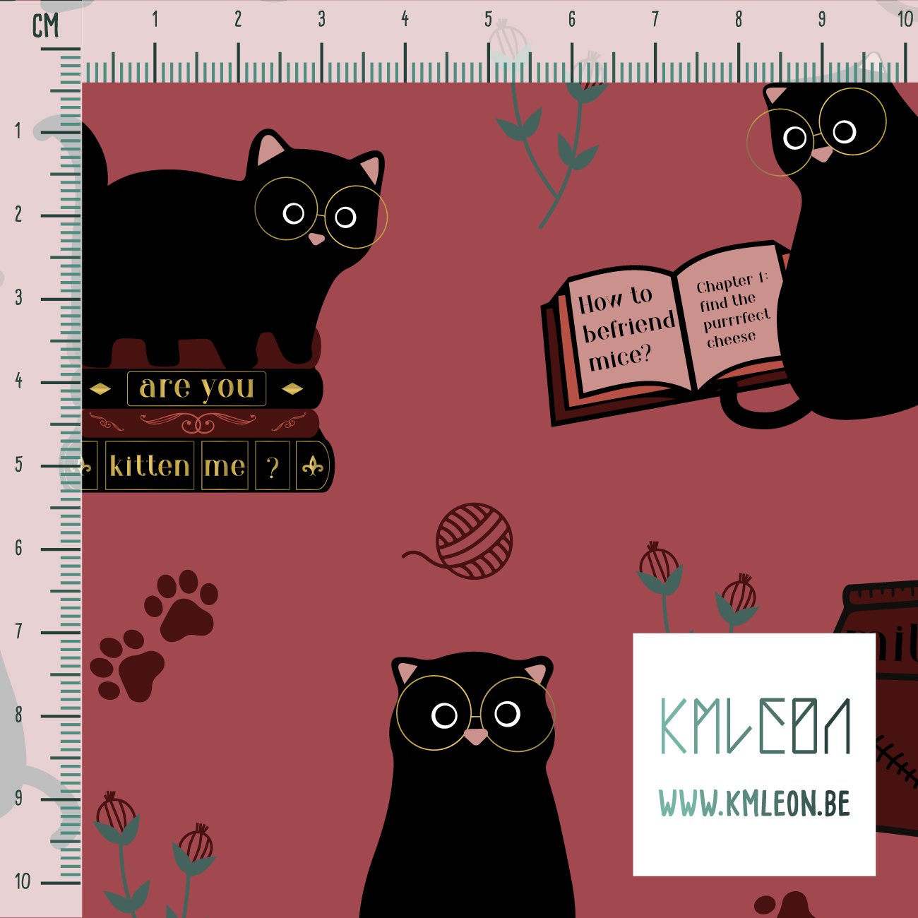 Katten, boeken en kattenkruid stof