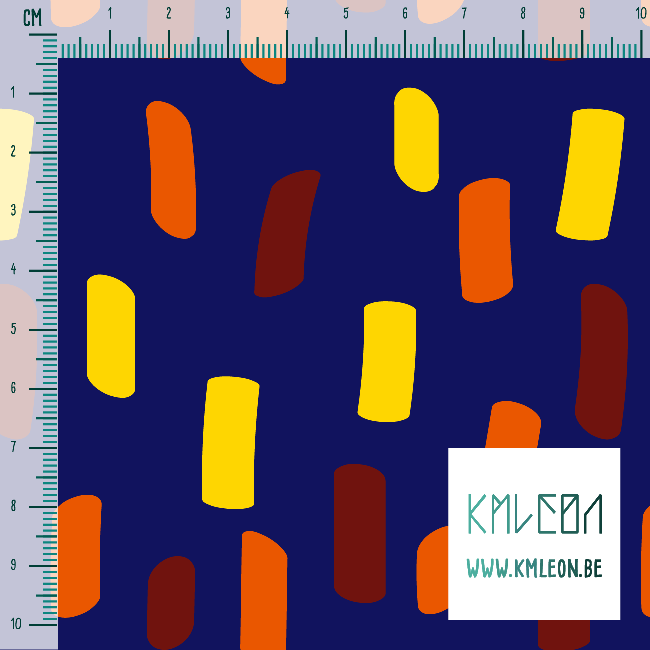 Oranje, rode en gele onregelmatige strepen stof