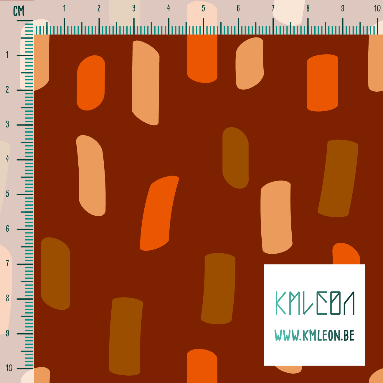 Beige, bruine en oranje onregelmatige strepen stof