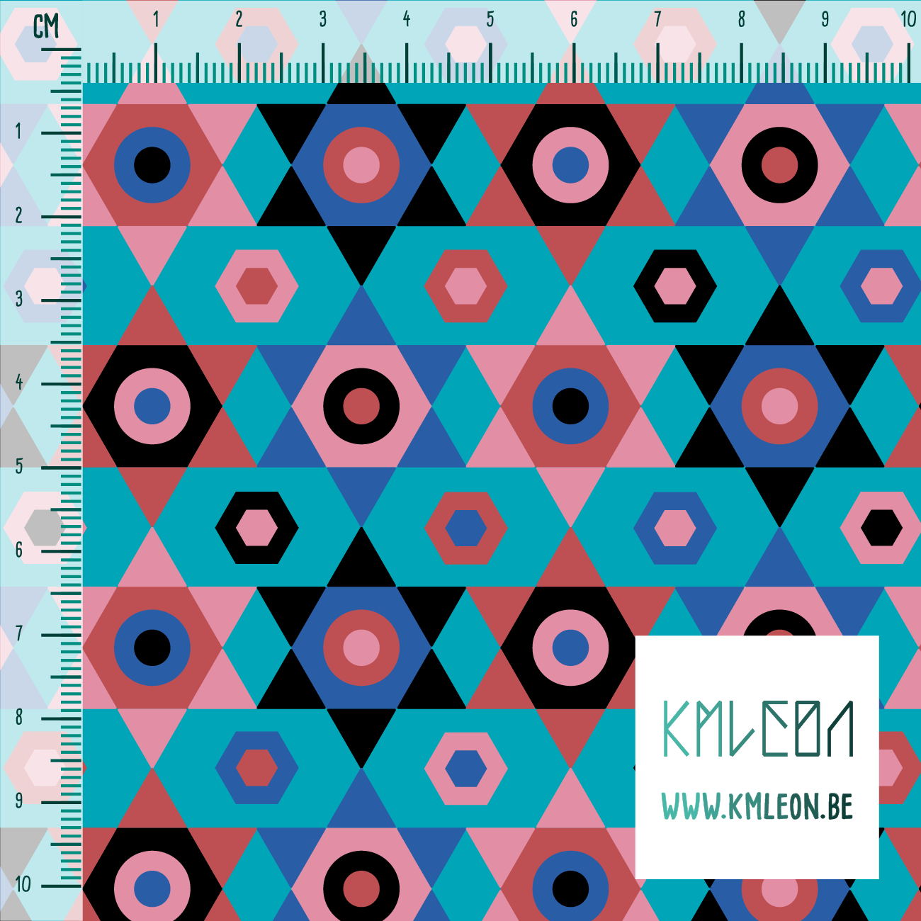 Roze, blauwe, rode en zwarte sterren stof