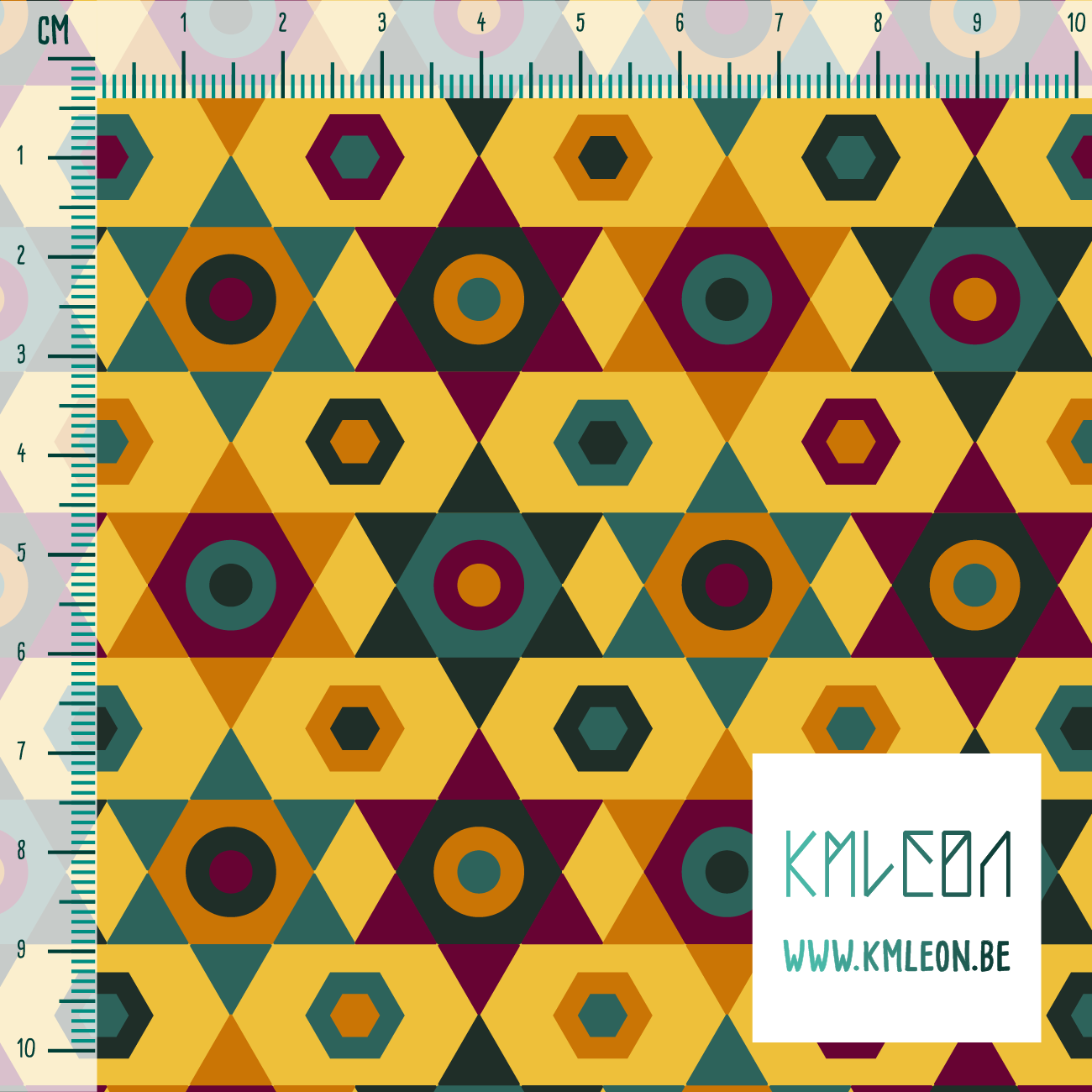 Groene, oranje en paarse sterren stof