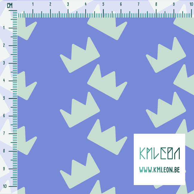 Muntgroene kroontjes stof