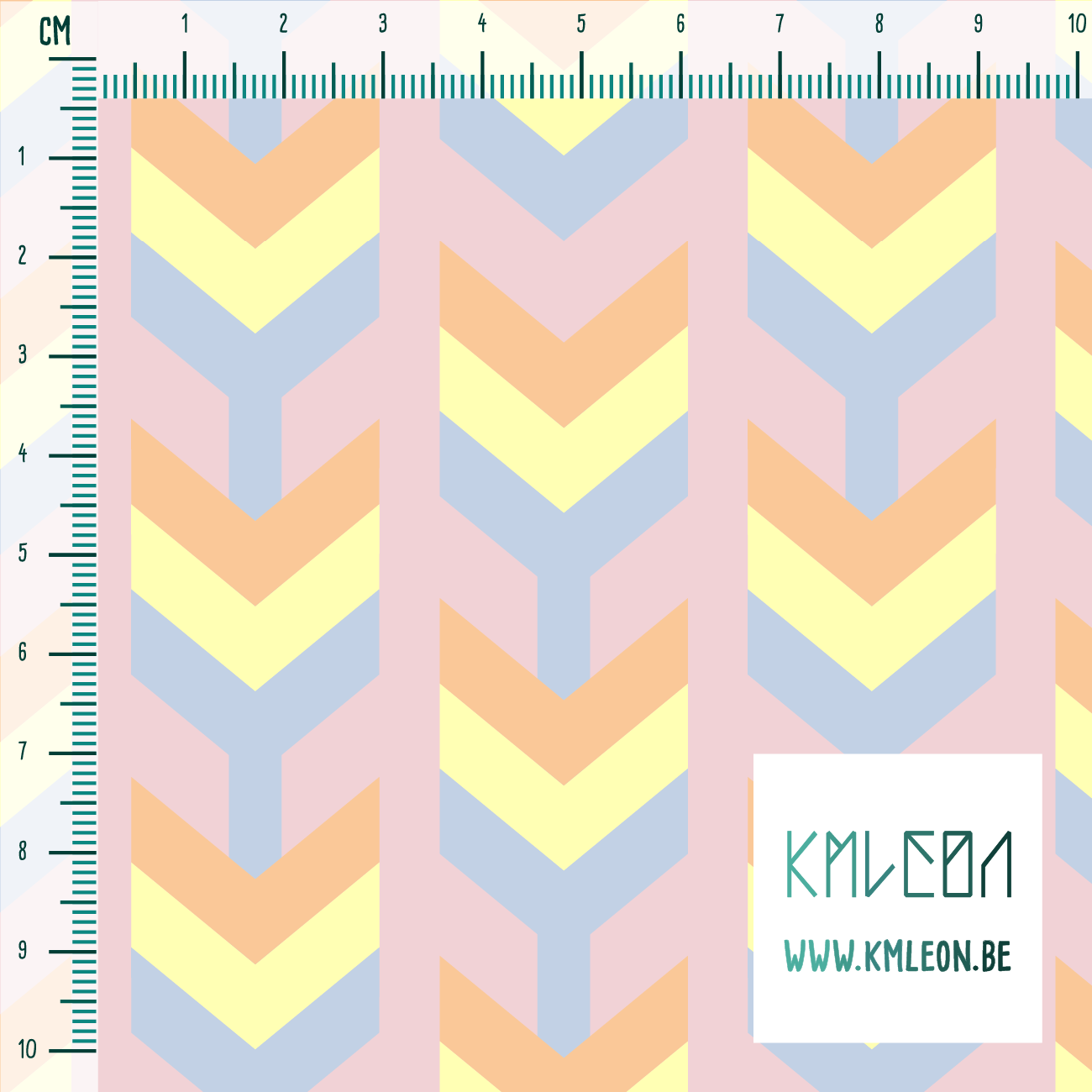 Blauwe, gele en oranje pijlen stof