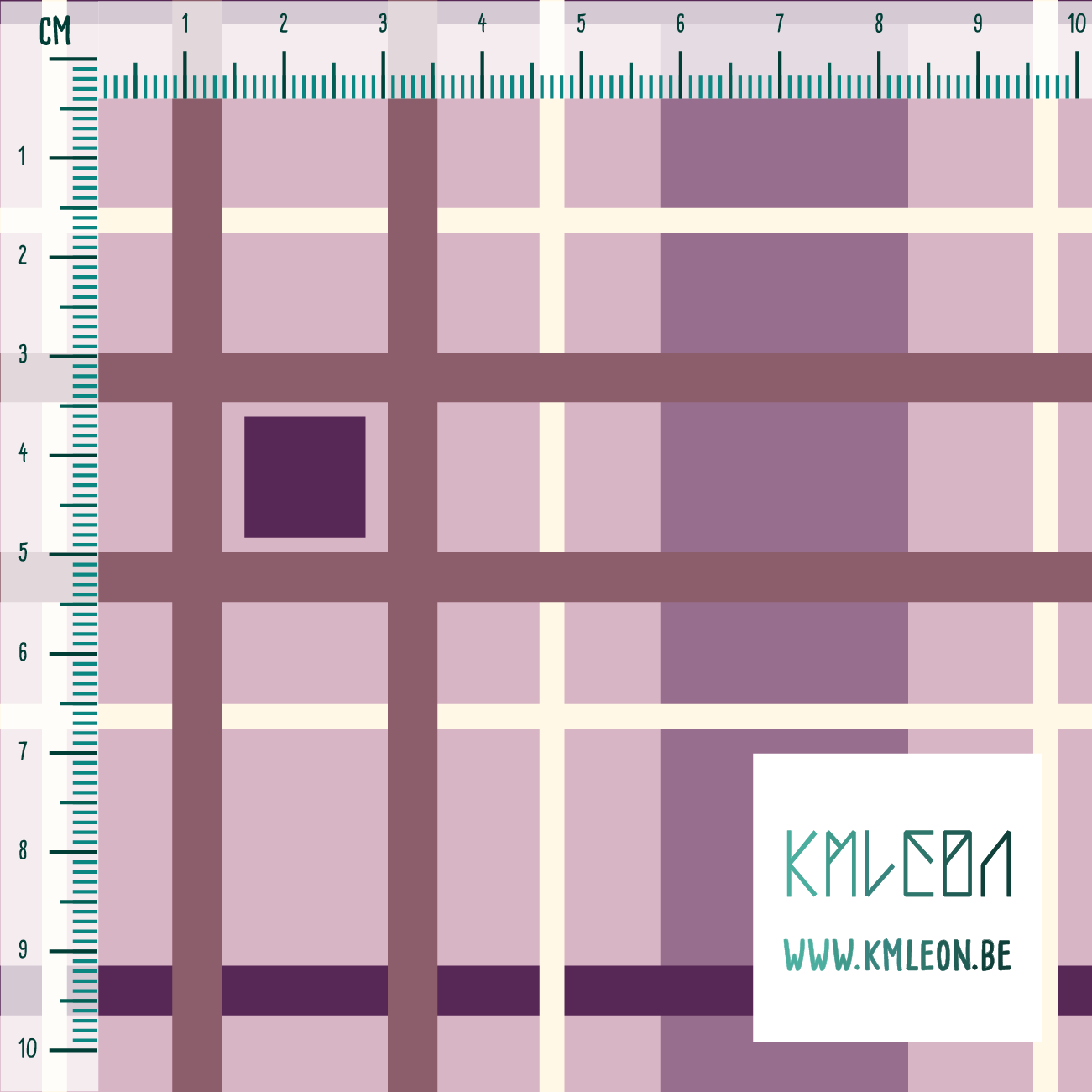 Roze, crèmekleurige en paarse ruiten stof