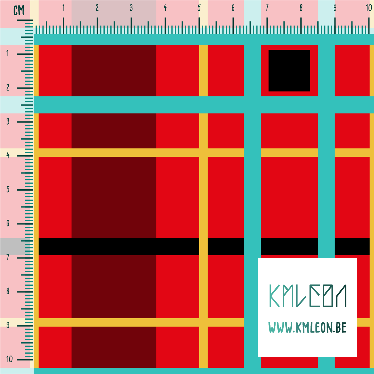 Blauwgroene, gele en zwarte ruiten stof