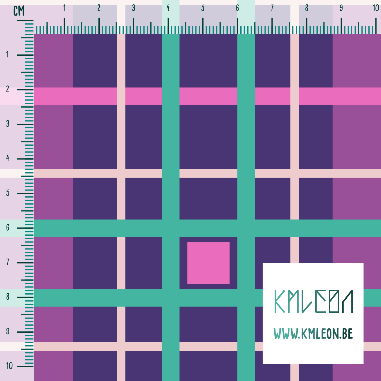 Groene en roze ruiten stof