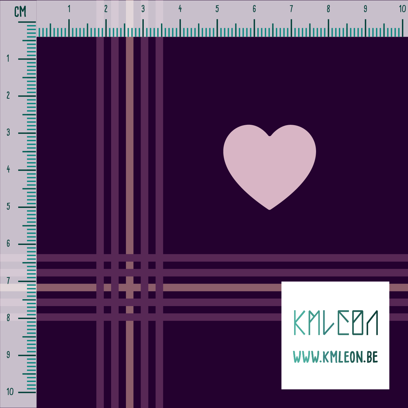 Roze en paarse ruiten met roze harten stof