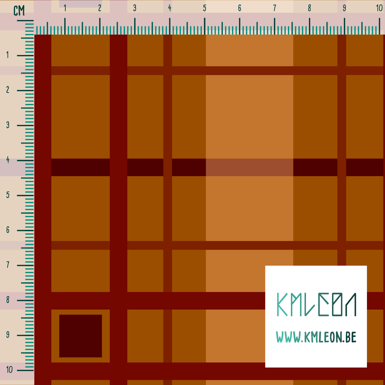 Bruine en beige ruiten stof