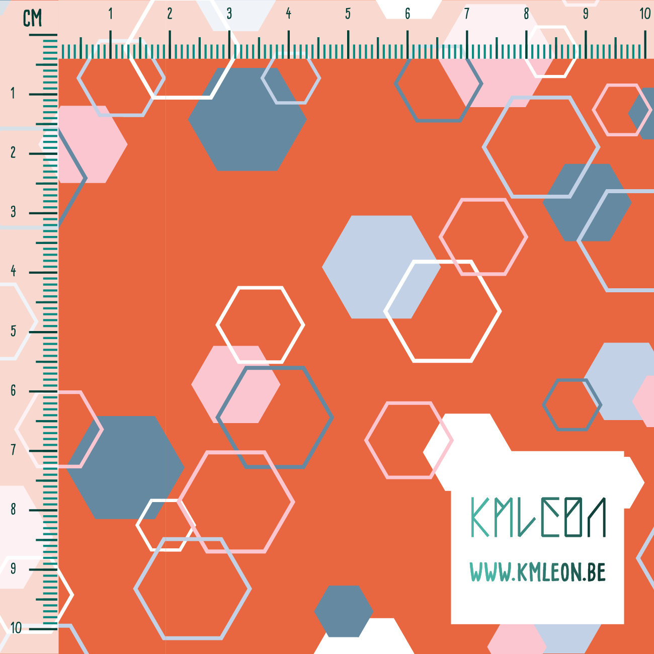 Willekeurige witte, blauwe en roze achthoeken stof