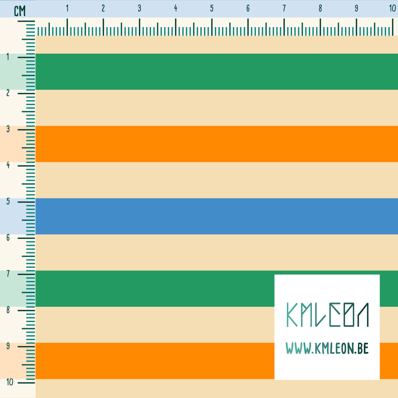 Oranje, blauwe en groene strepen stof