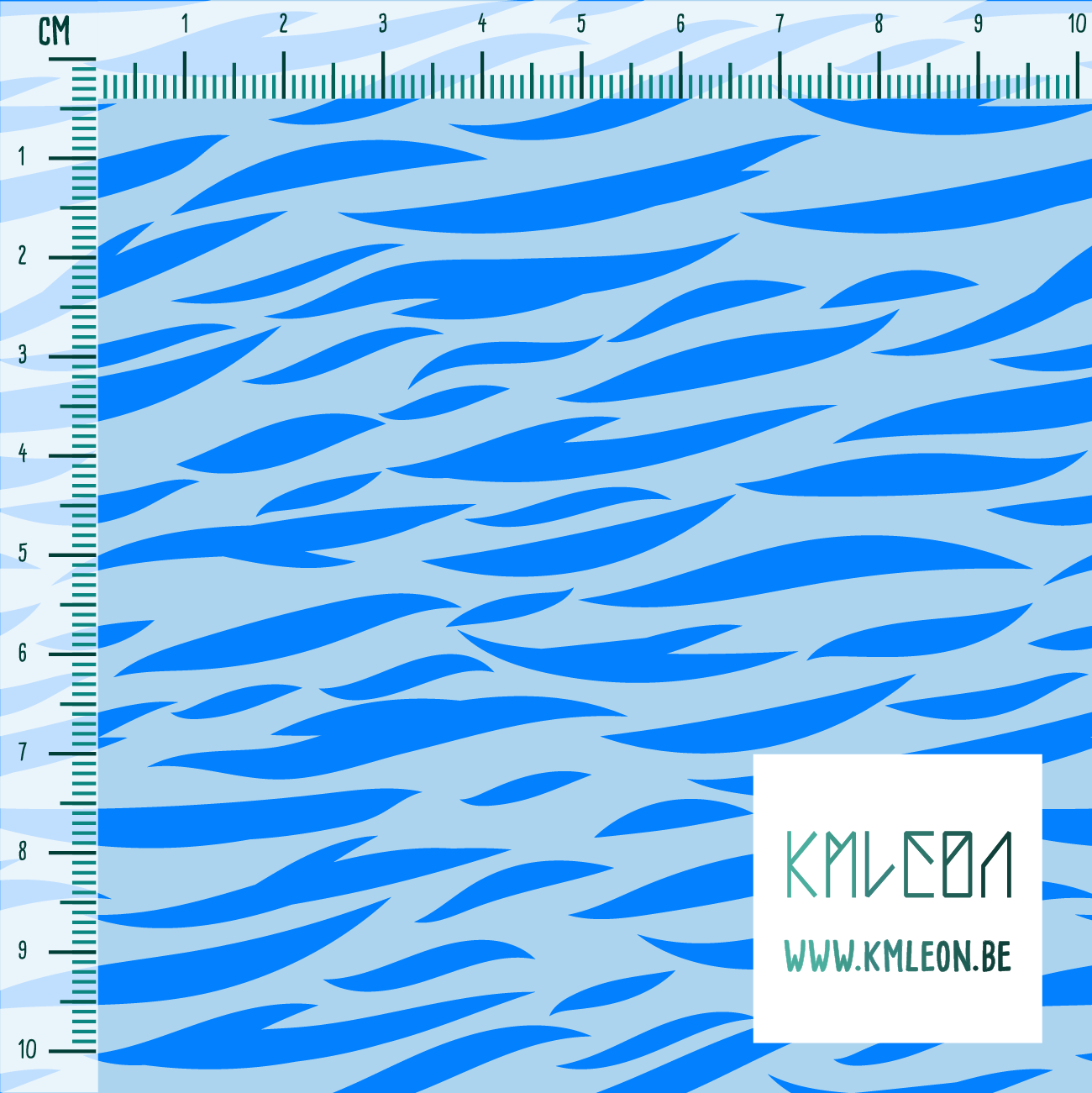 Blauwe tijgerstrepen stof