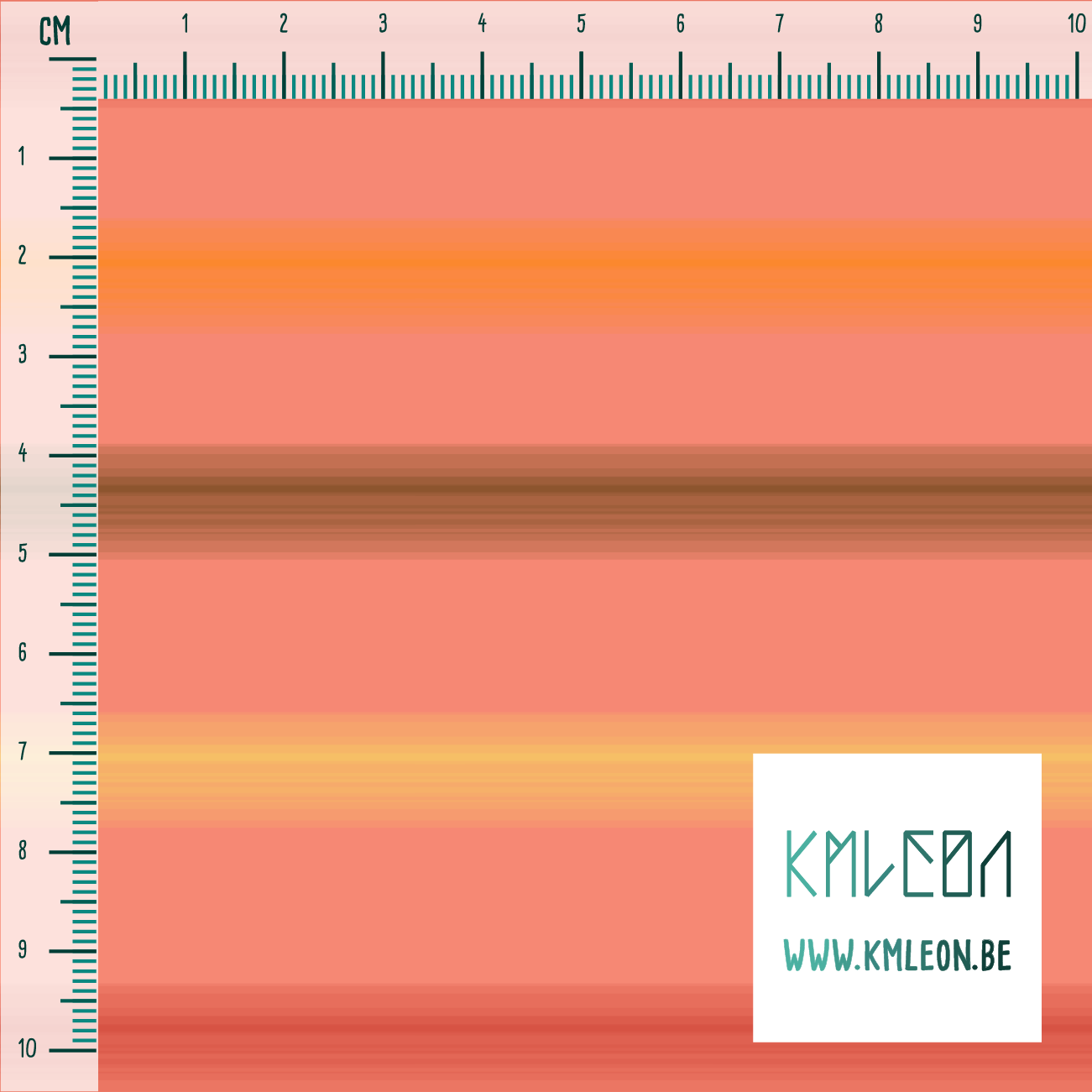 Zachte horizontale strepen in rood, geel, oranje en bruin stof