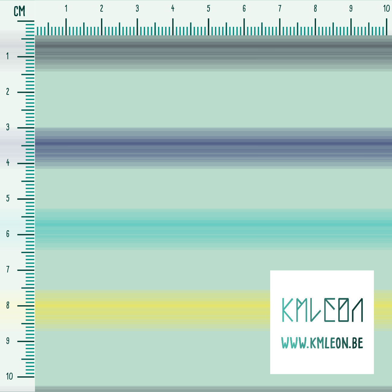 Zachte horizontale strepen in geel, blauw, donkerblauw en blauwgroen stof