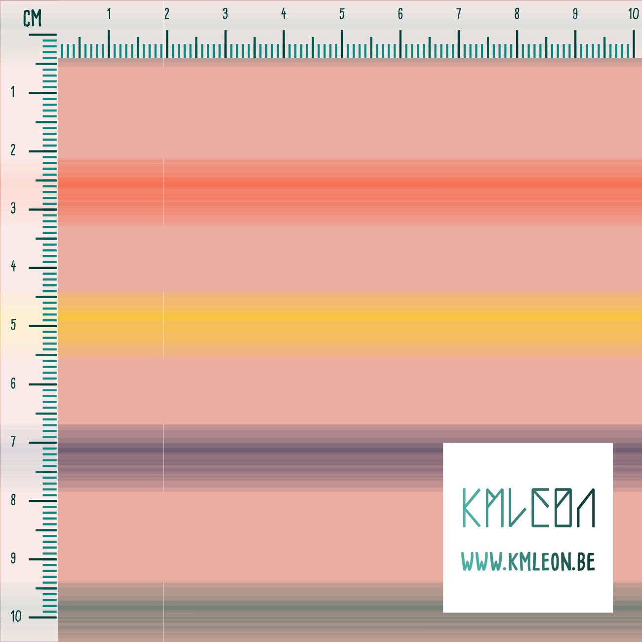 Zachte horizontale strepen in donkerblauw, groen, geel en oranje stof