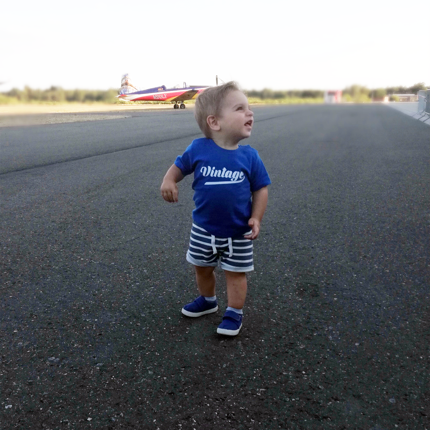 'Vintage' baby shirt met korte mouwen