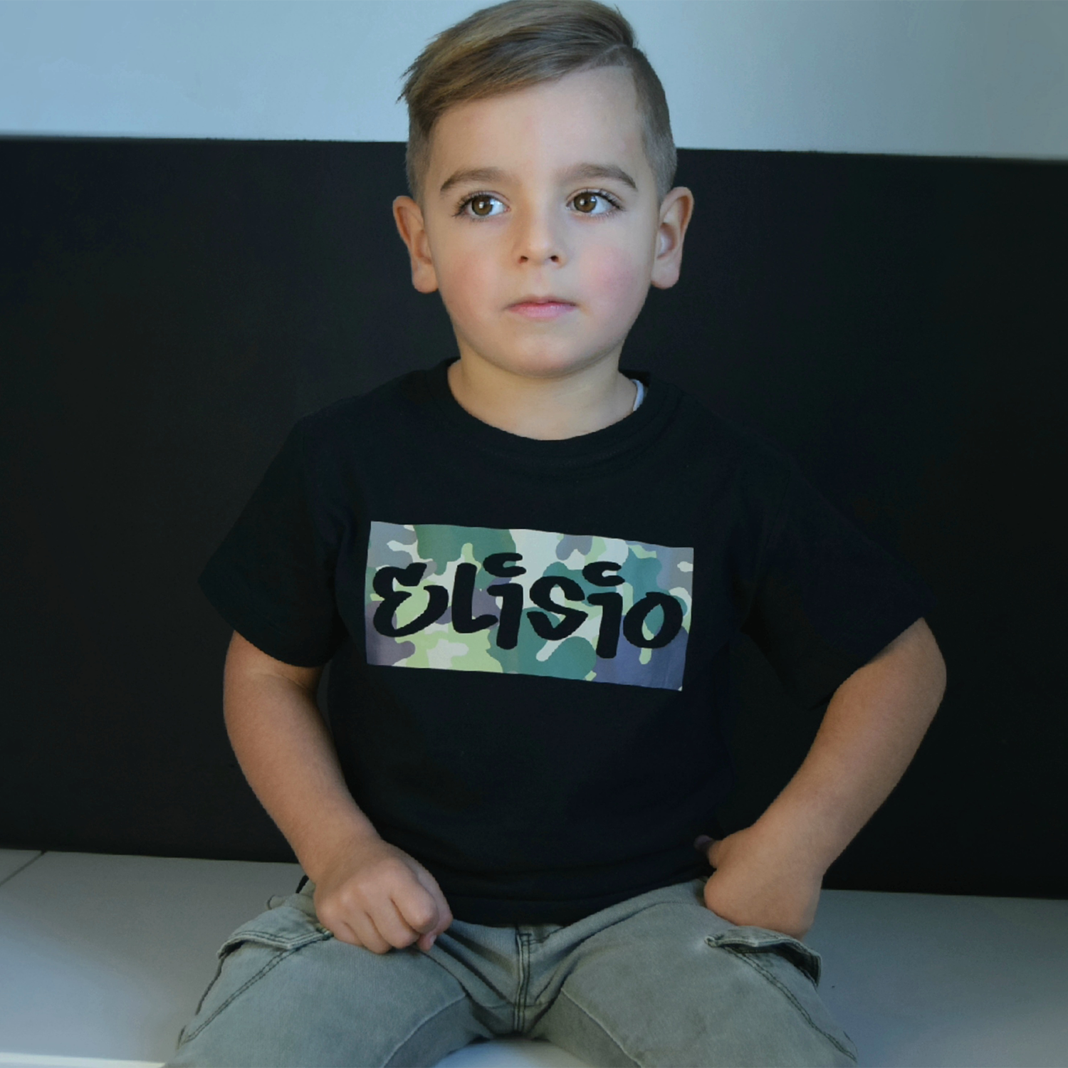 Camouflage naam kind shirt met korte mouwen