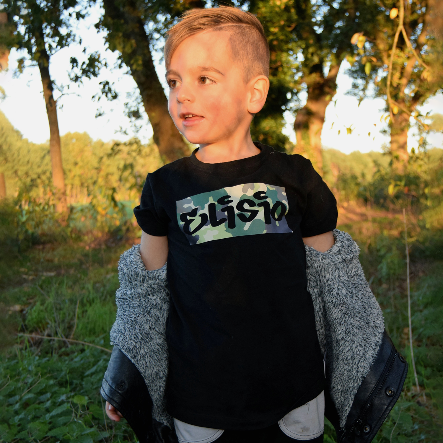 Camouflage naam kind shirt met korte mouwen