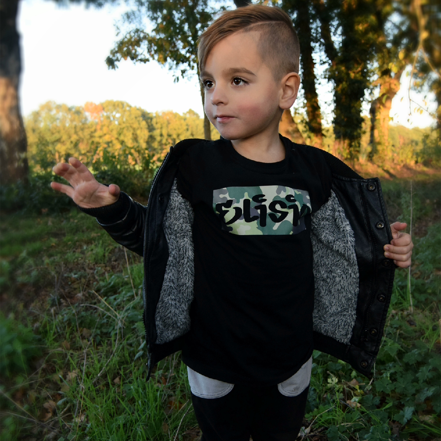 Camouflage naam kind shirt met korte mouwen