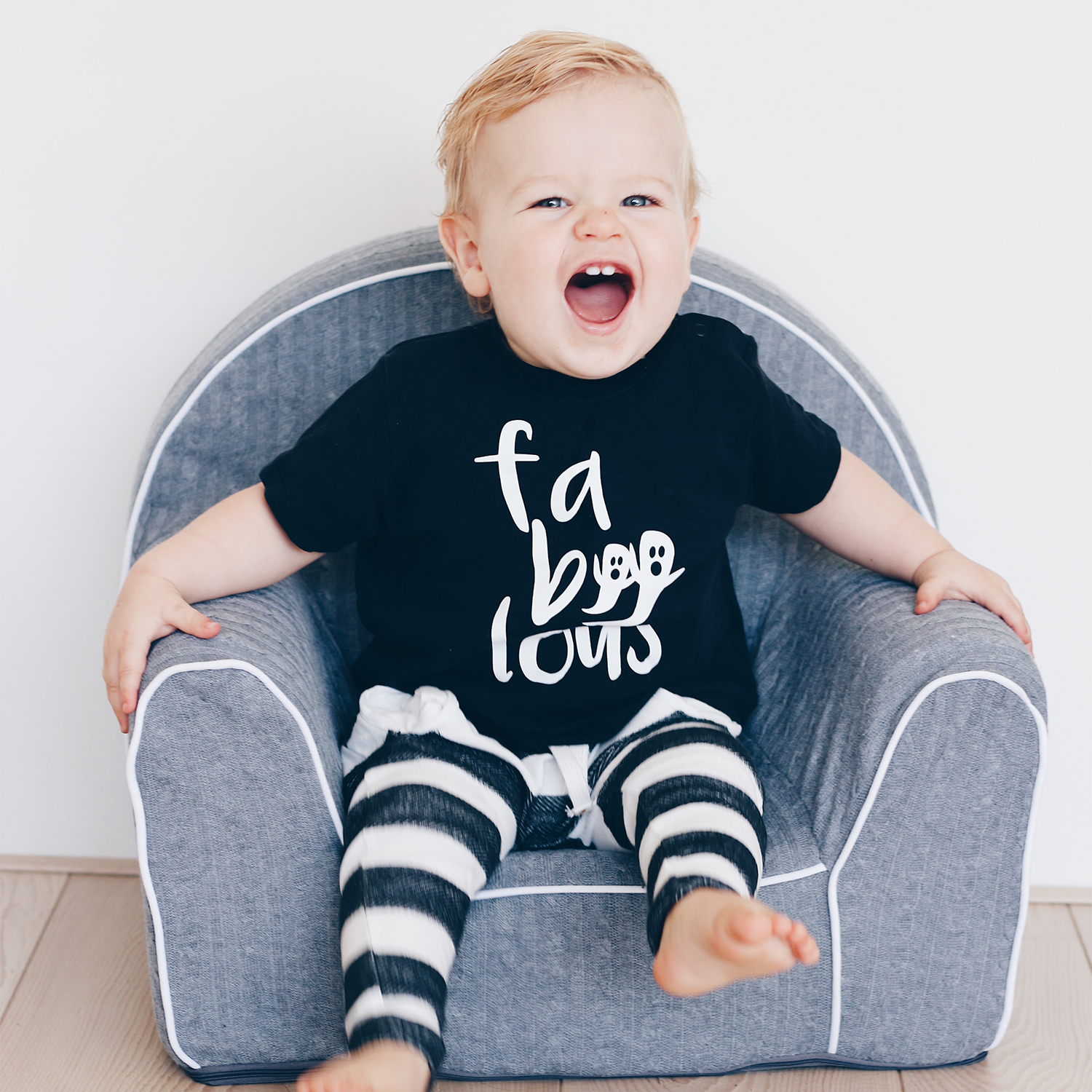 'Fa-boo-lous' baby shirt met korte mouwen