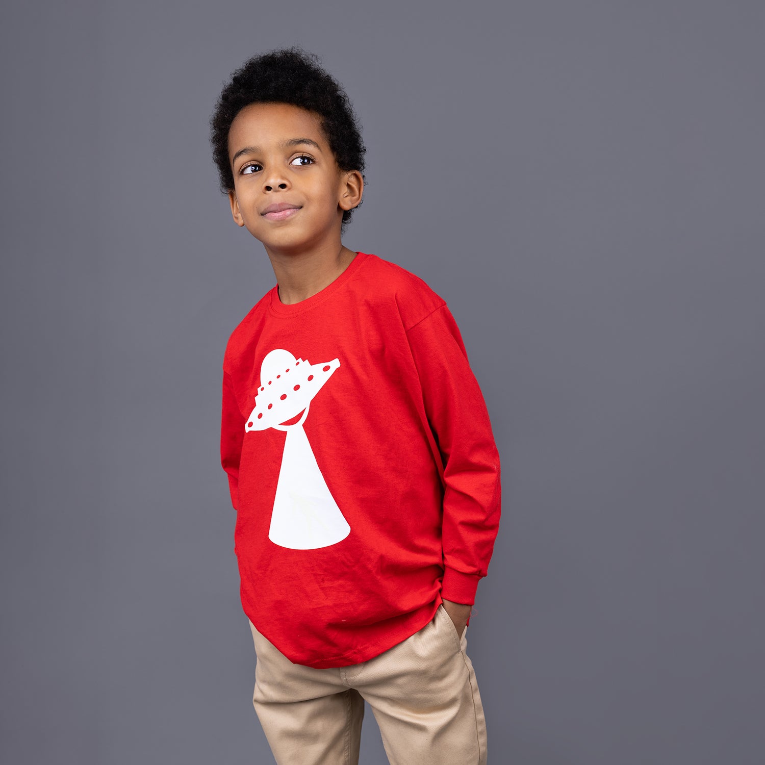 Alien ontvoering glow in the dark kind shirt met lange mouwen