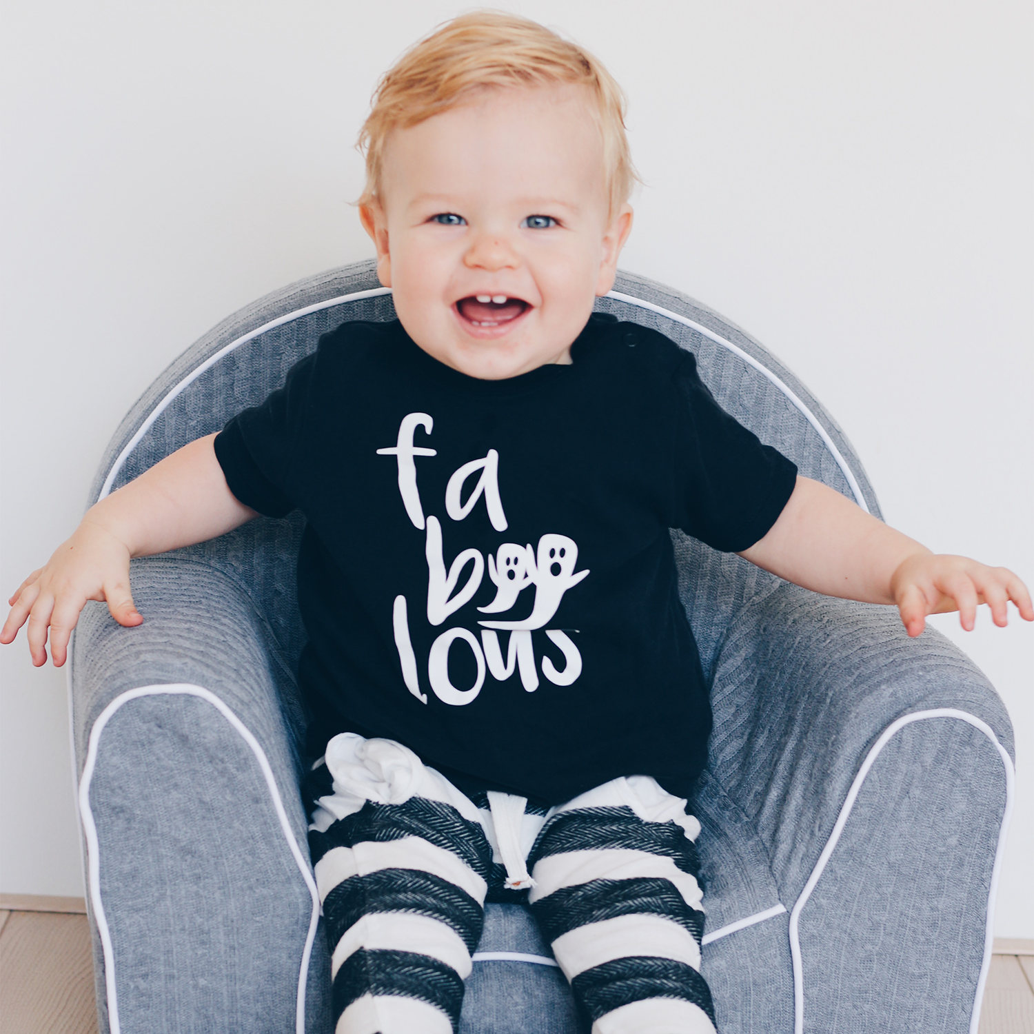 'Fa-boo-lous' baby shirt met korte mouwen