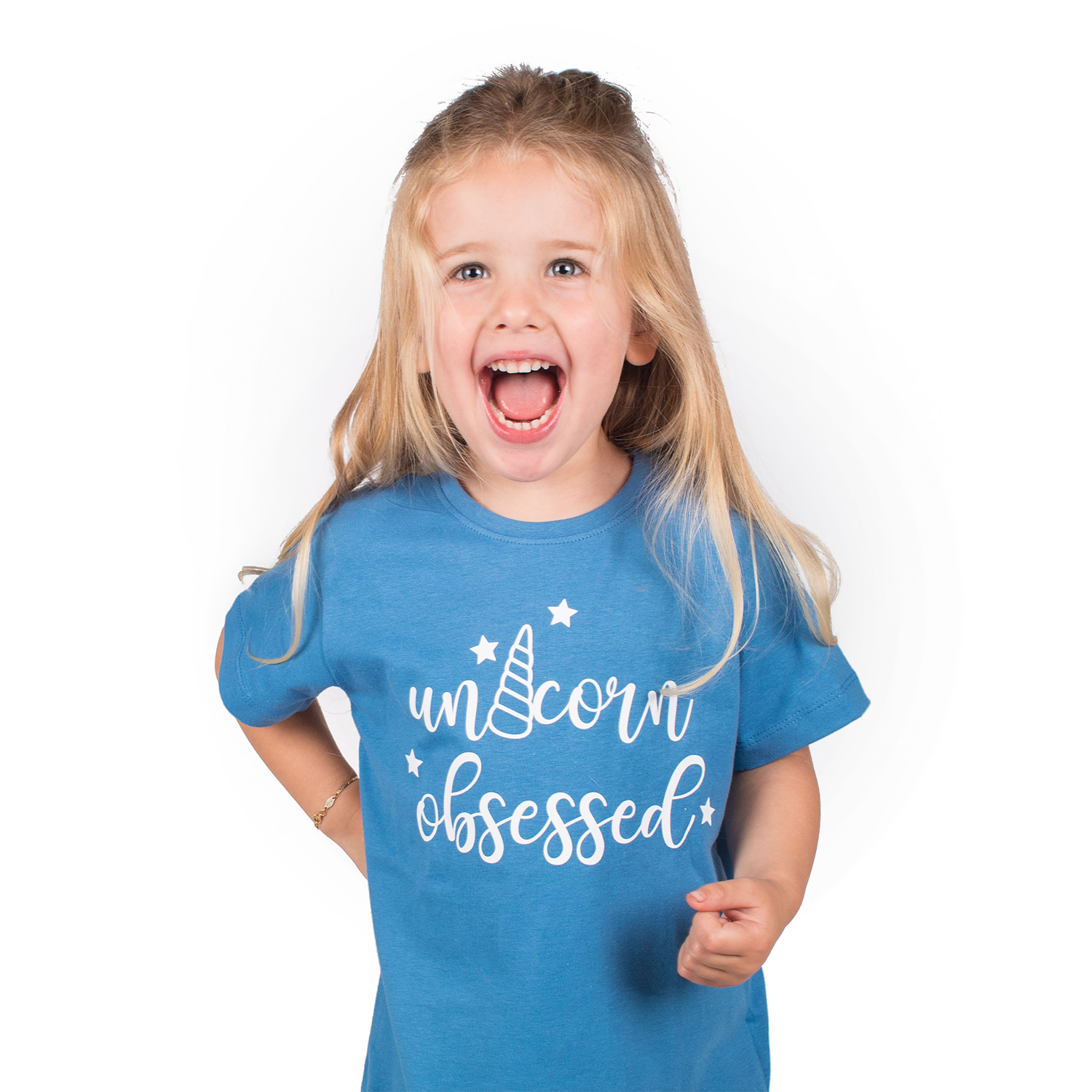 'Unicorn obsessed' kind shirt met korte mouwen