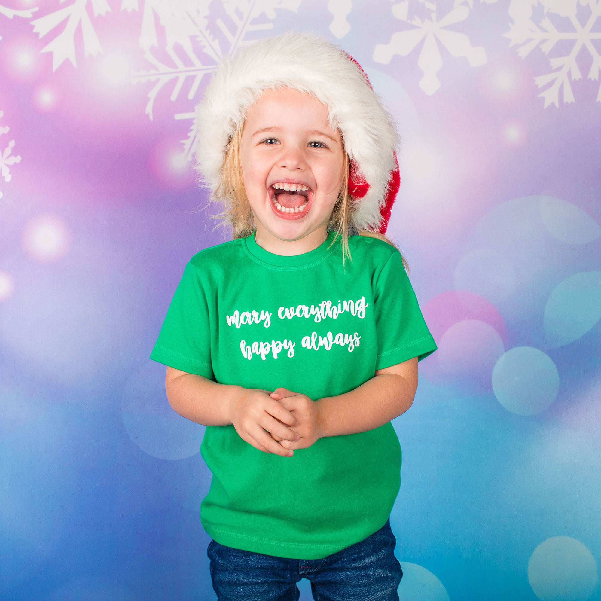 'Merry everything, Happy always' baby shirt met korte mouwen