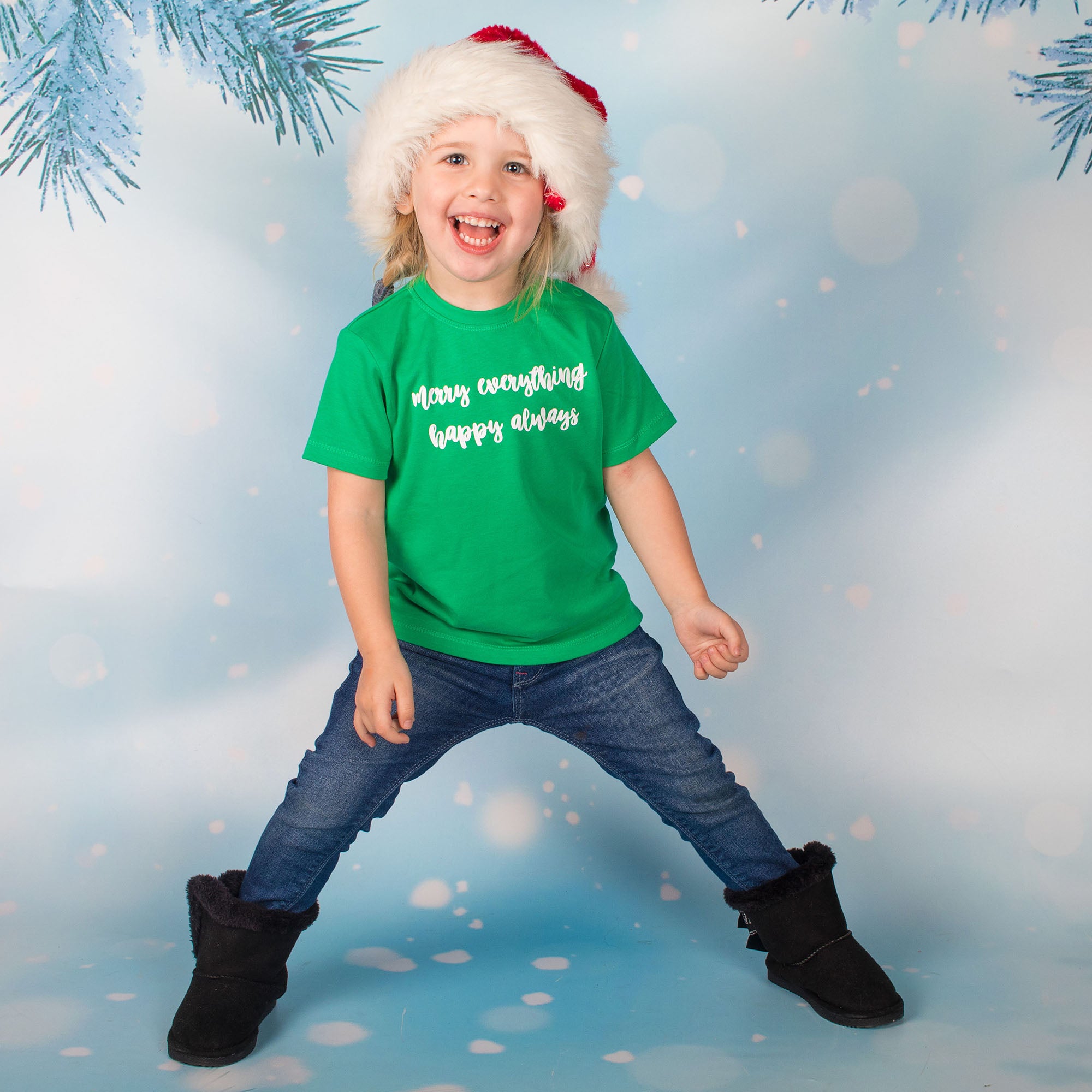 'Merry everything, Happy always' baby shirt met korte mouwen