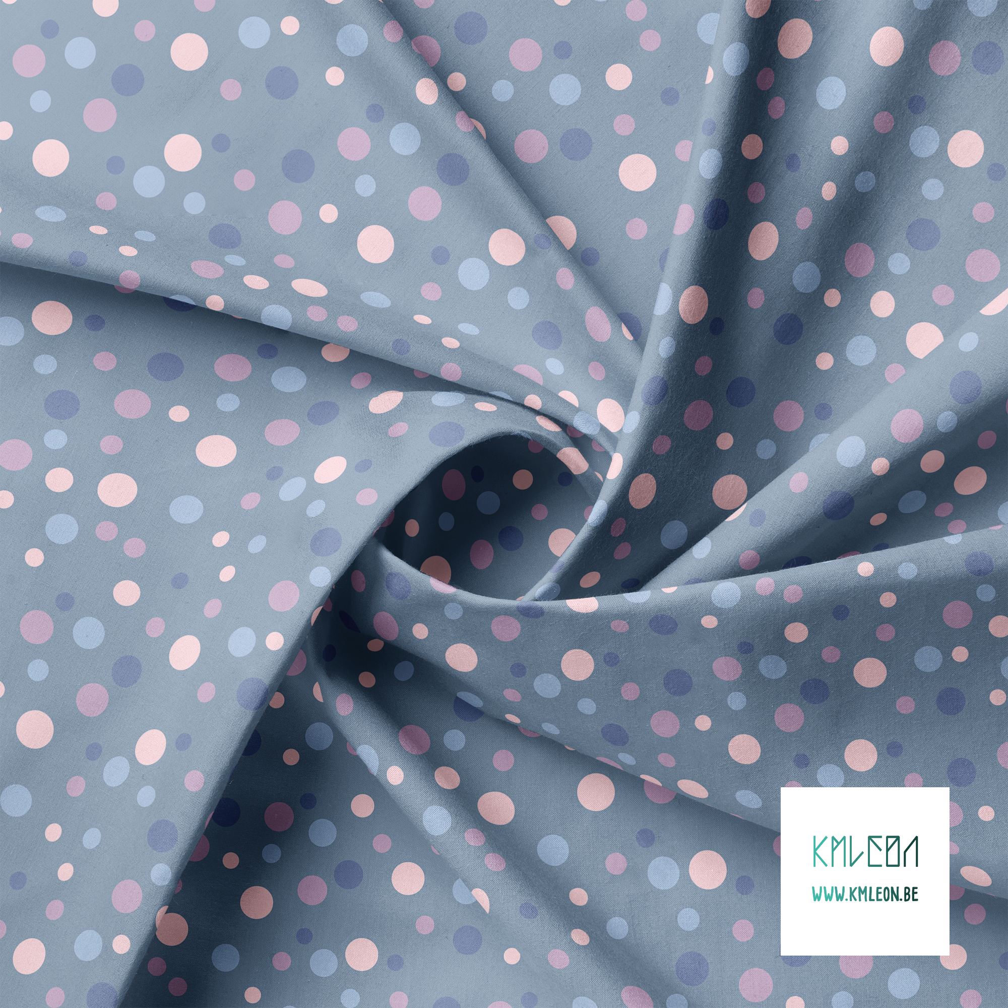 Willekeurige blauwe, paarse en roze stippen stof