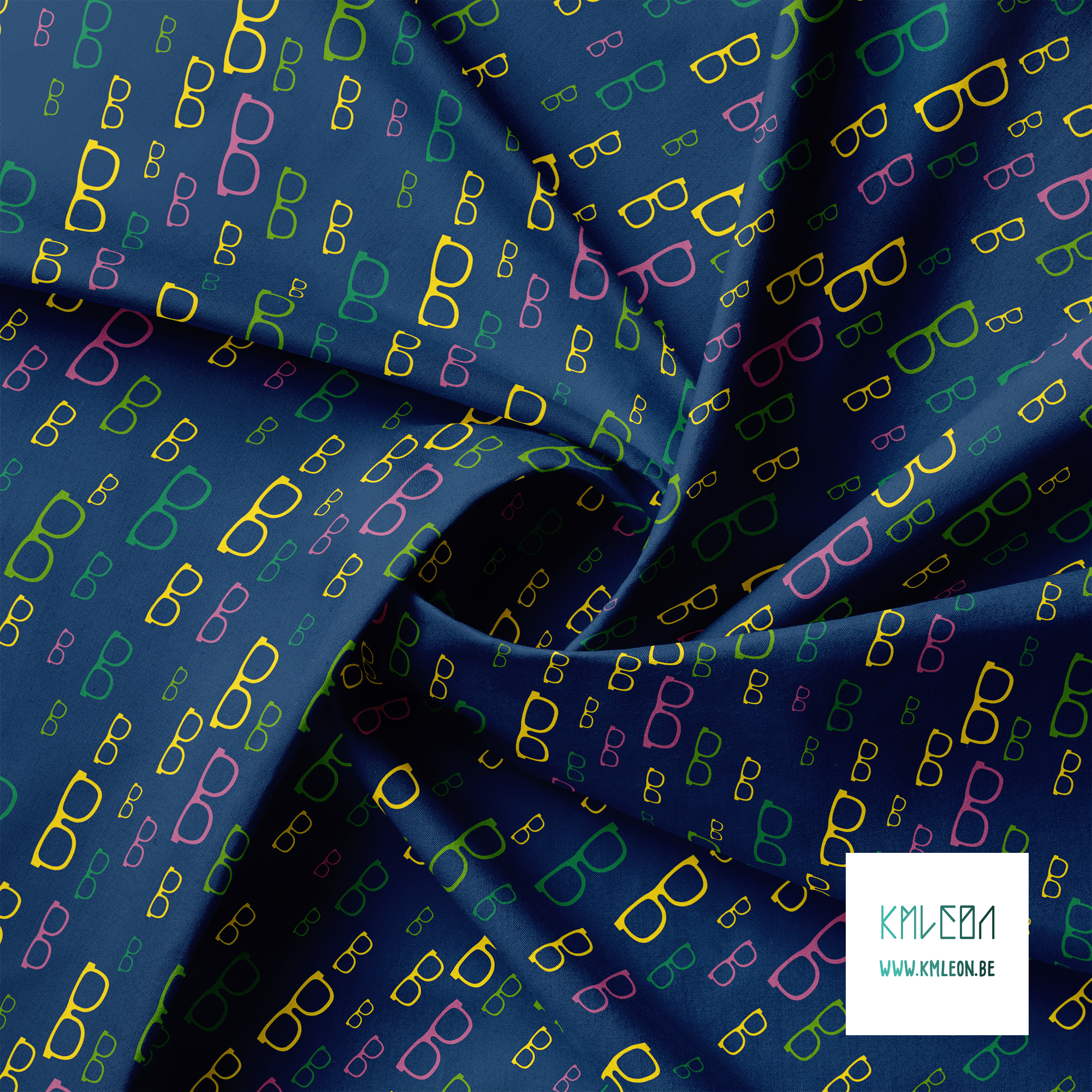 Roze, groene en gele brillen stof