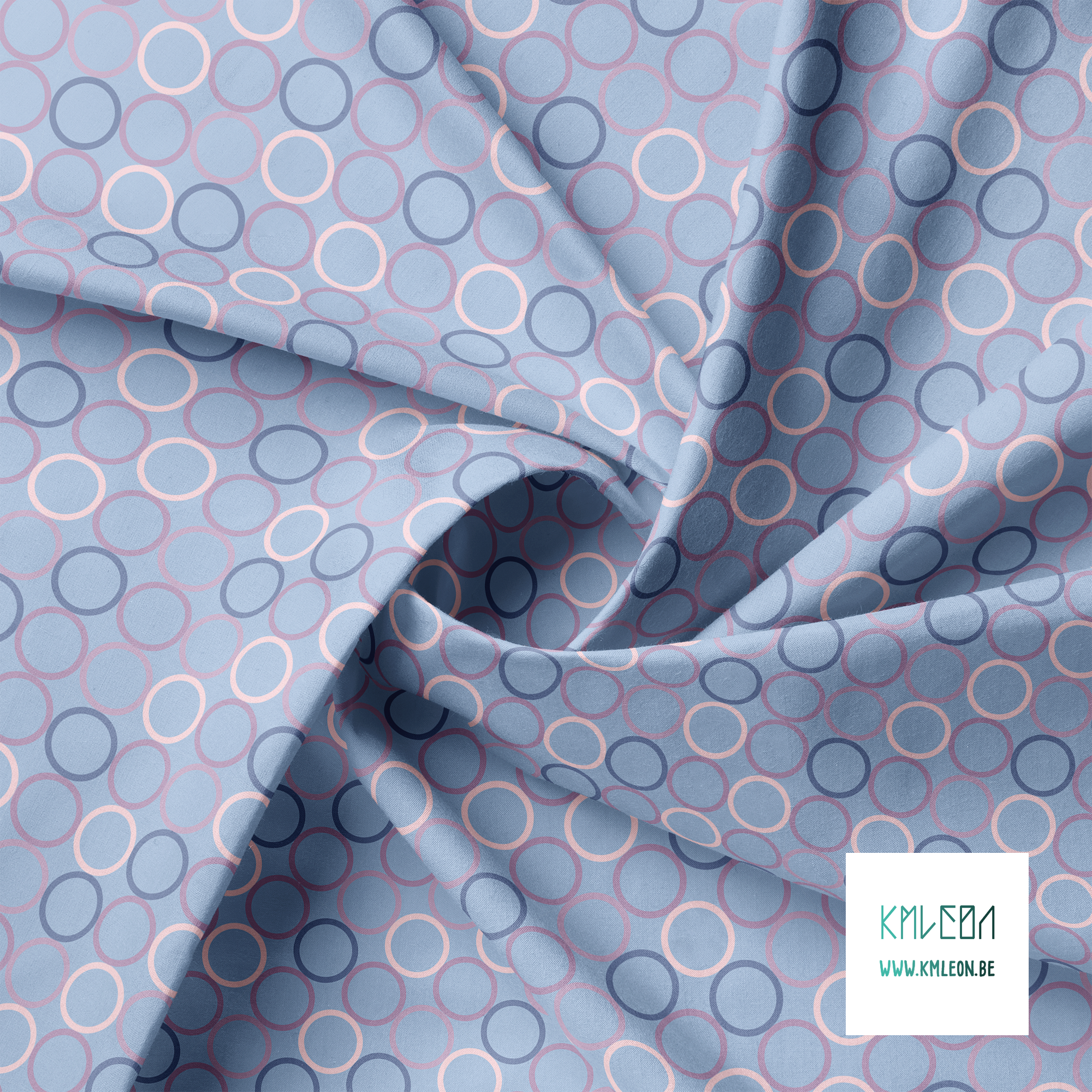 Willekeurige roze, paarse en blauwe cirkels stof