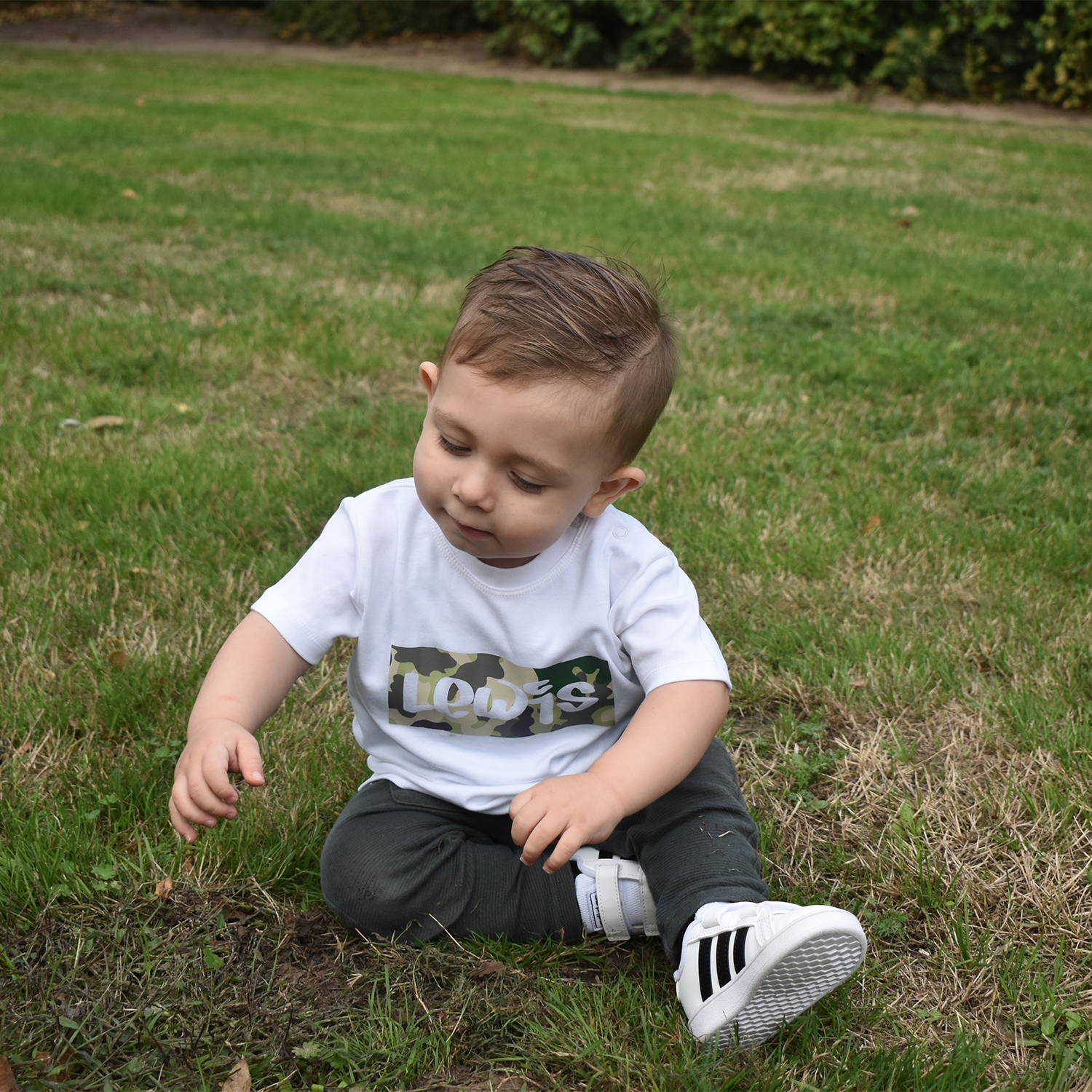 Camouflage naam baby shirt met korte mouwen