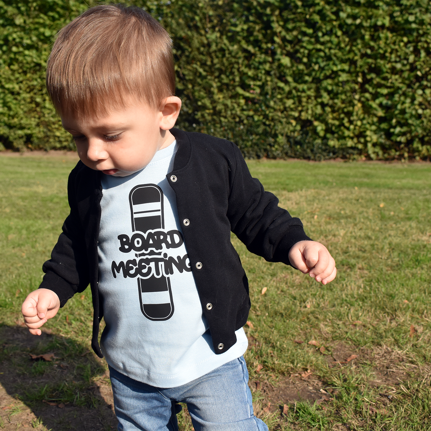 'Board meeting' baby shirt met lange mouwen