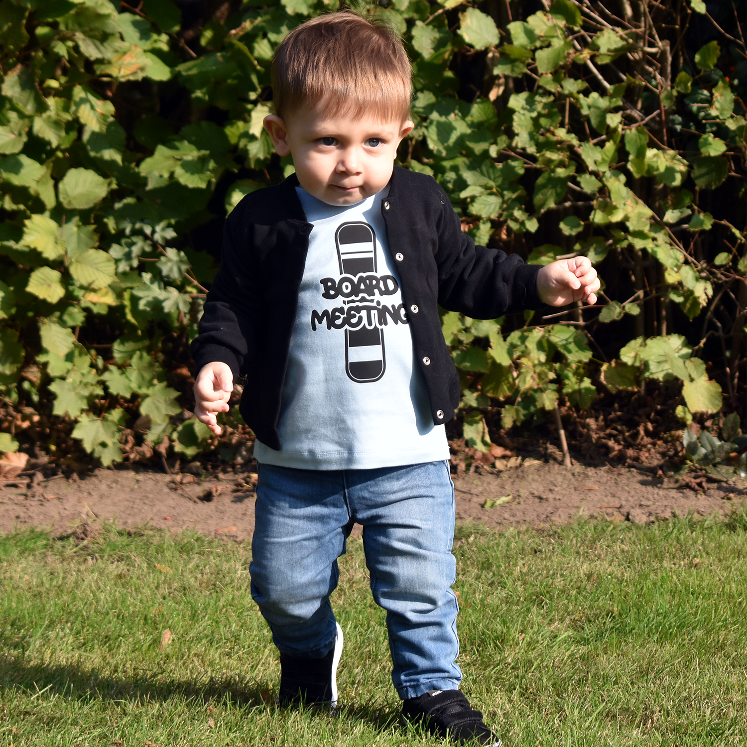 'Board meeting' baby shirt met lange mouwen