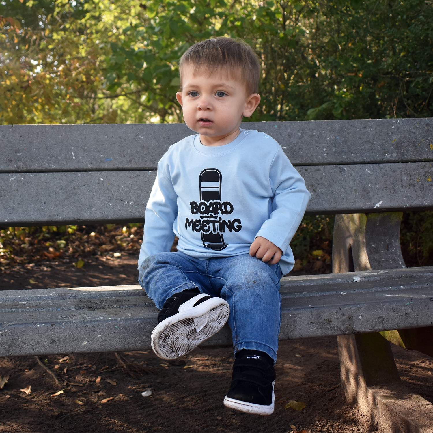 'Board meeting' baby shirt met lange mouwen