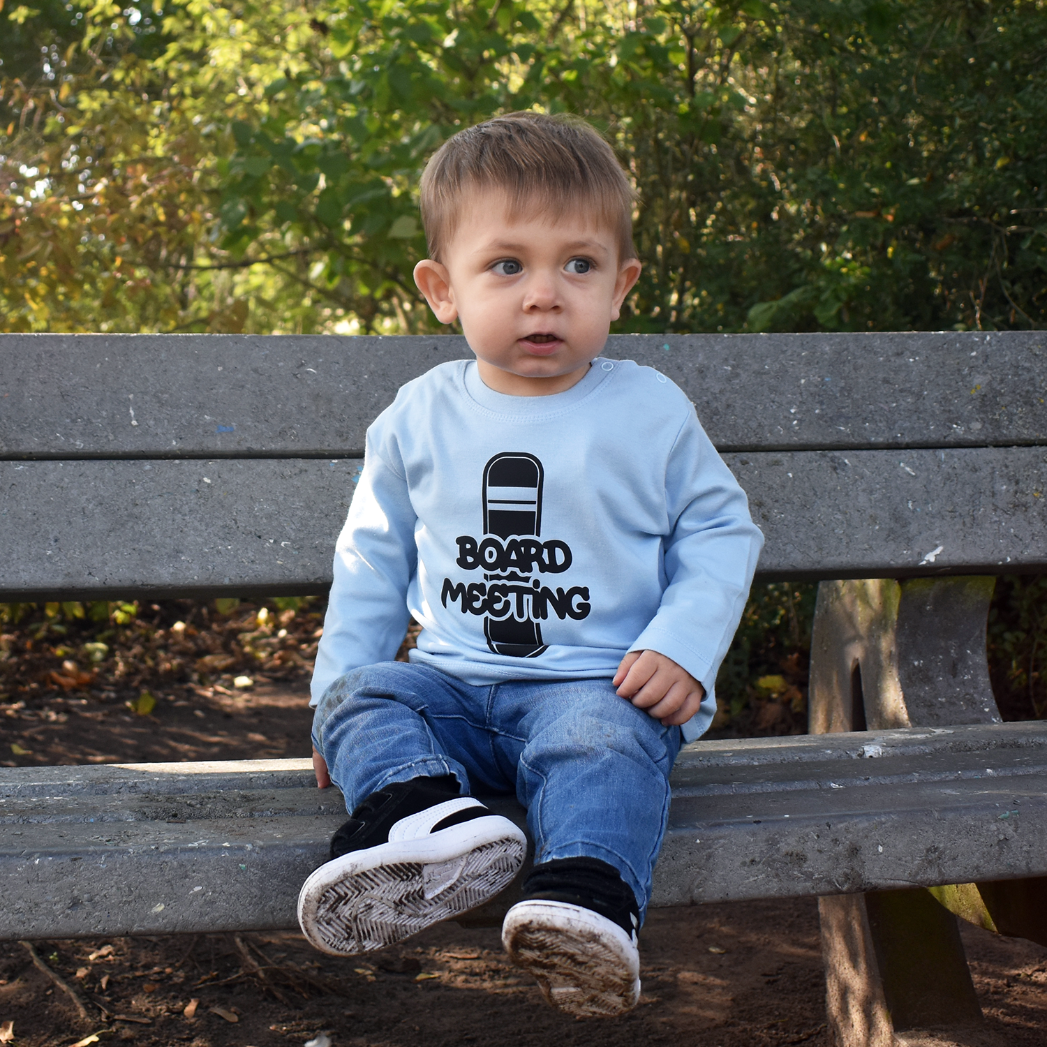 'Board meeting' baby shirt met lange mouwen