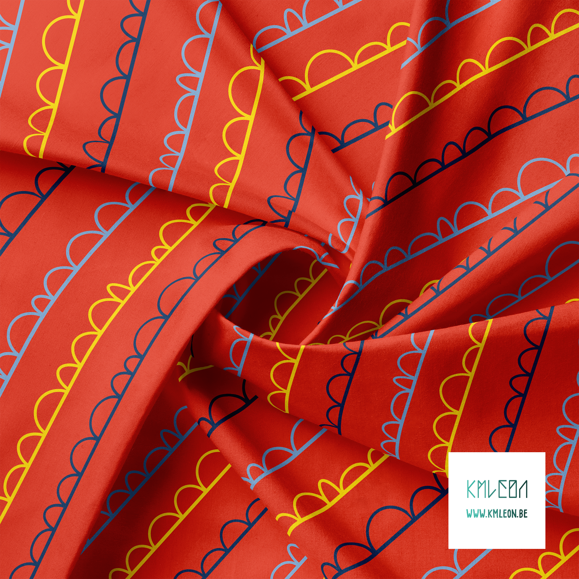 Gele en blauwe onregelmatige bogen stof