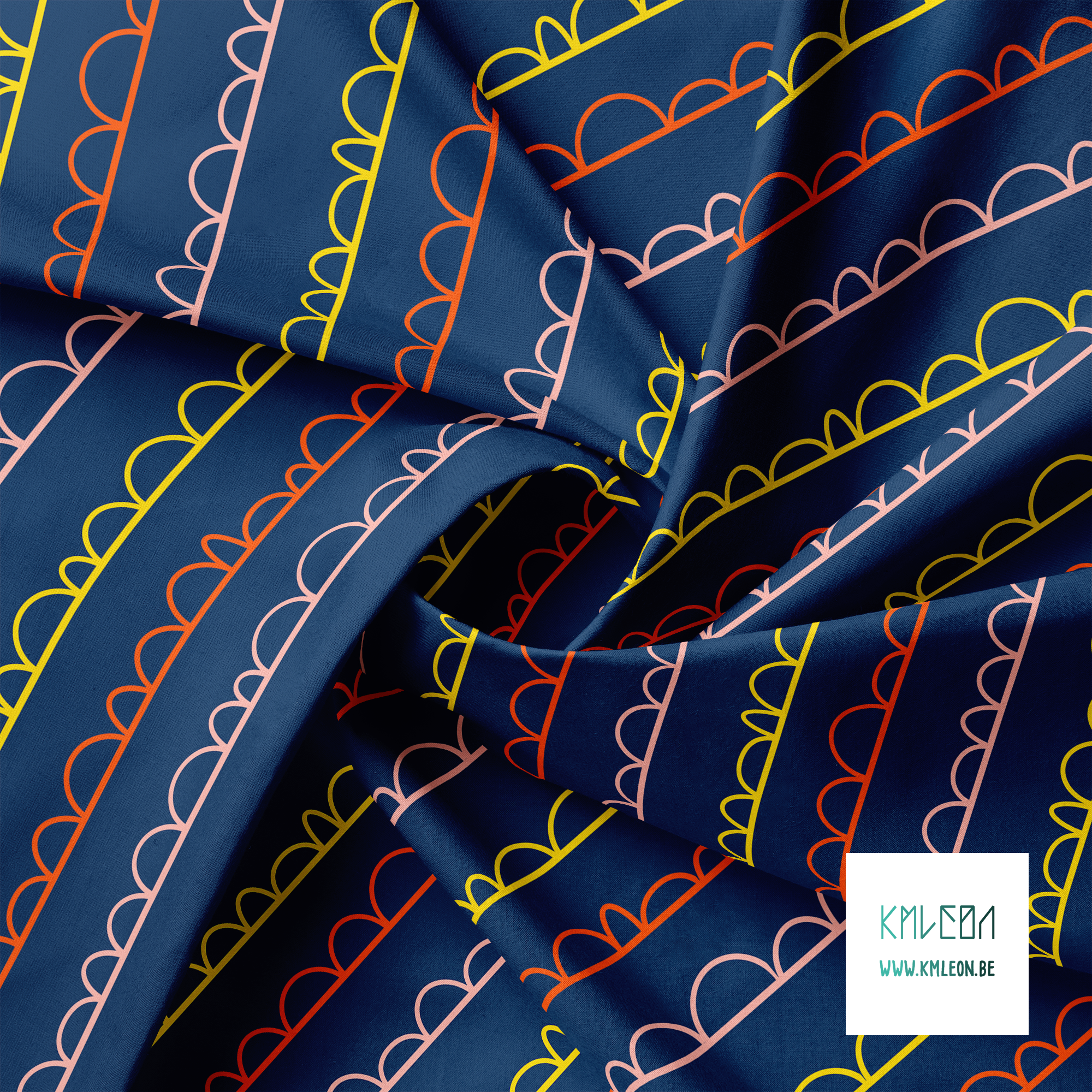 Gele, roze en oranje onregelmatige bogen stof