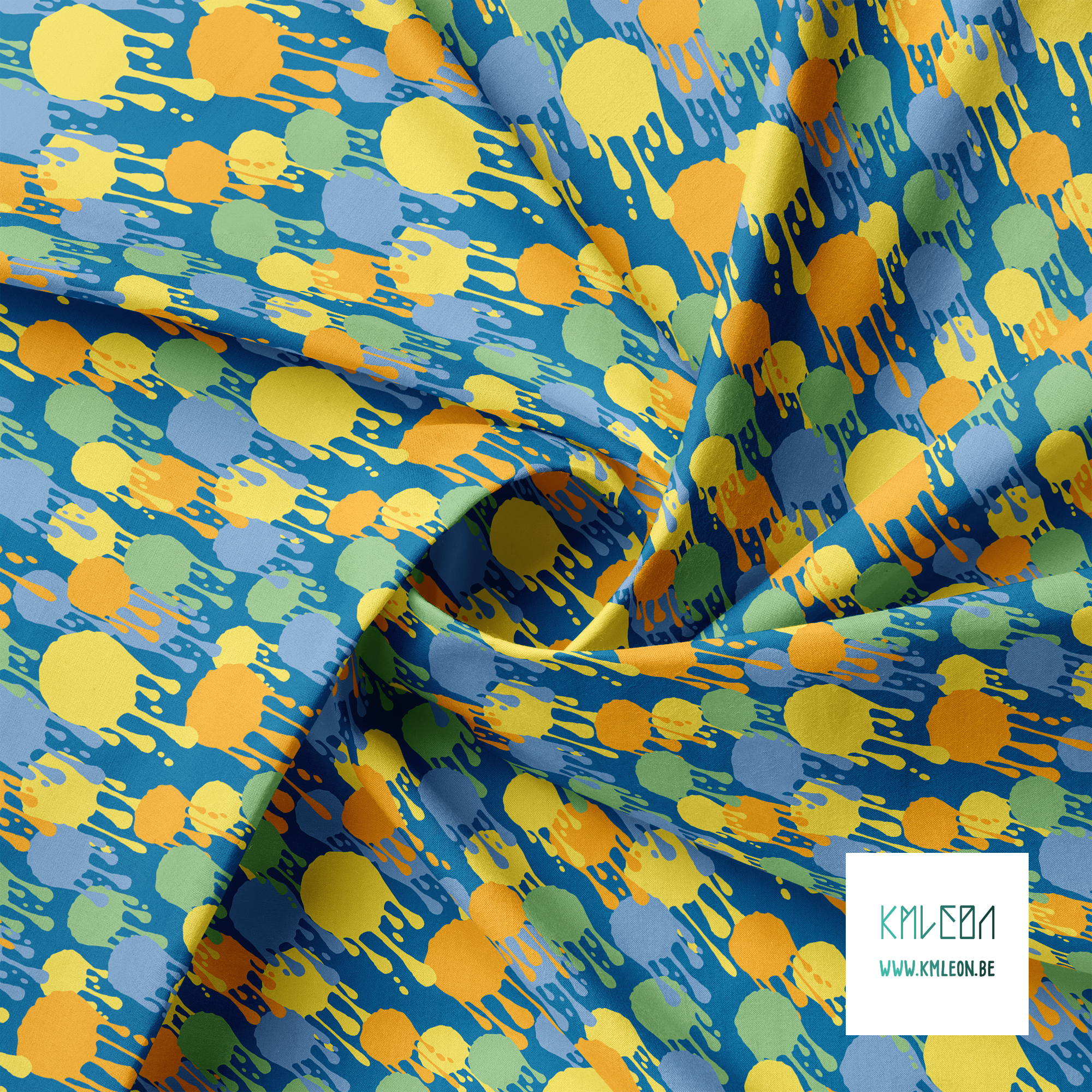 Blauwe, groene, gele en oranje graffiti stof