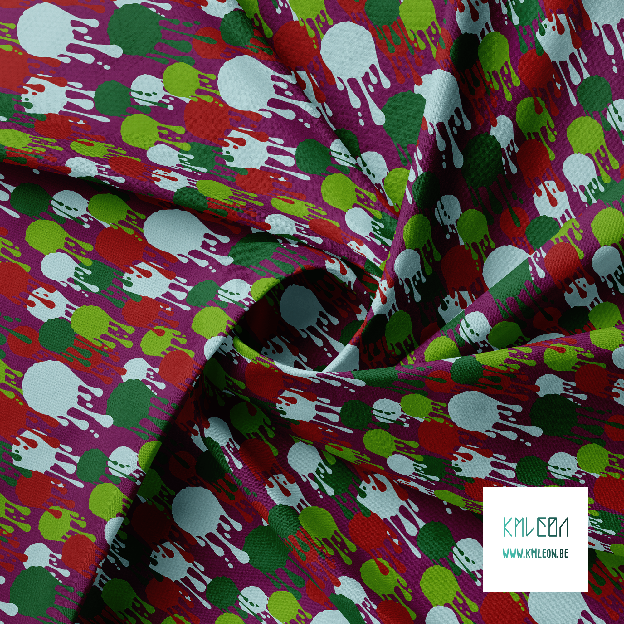 Rode, lichtblauwe en groene graffiti stof