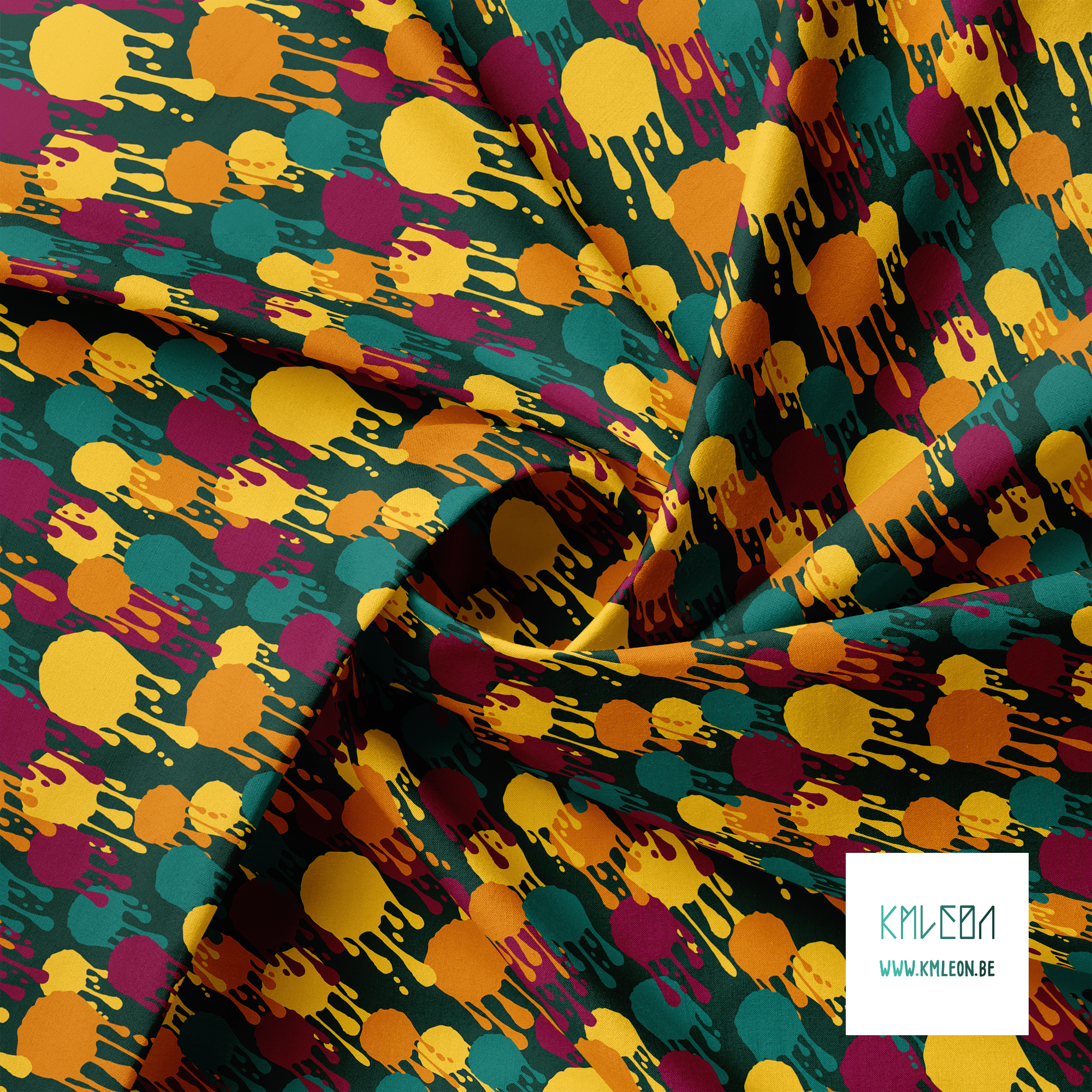 Gele, oranje, groene en paarse graffiti stof
